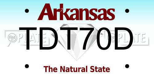 TDT70D Arkansas License Plate