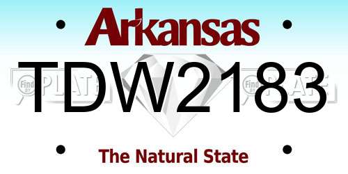 TDW2183 Arkansas License Plate