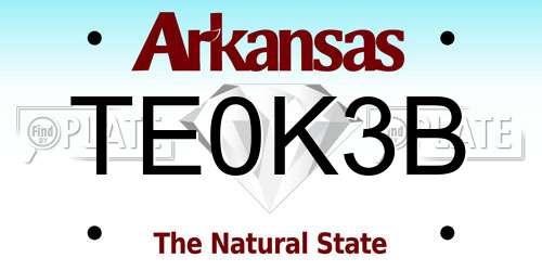 TE0K3B Arkansas License Plate