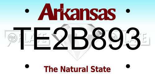 TE2B893 Arkansas License Plate