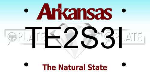 TE2S3I Arkansas License Plate