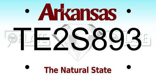 TE2S893 Arkansas License Plate