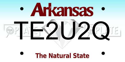 TE2U2Q Arkansas License Plate