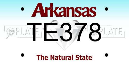TE378 Arkansas License Plate