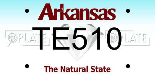 TE510 Arkansas License Plate