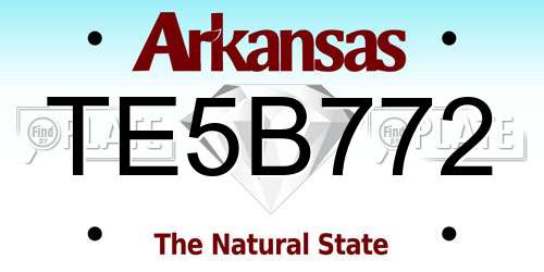 TE5B772 Arkansas License Plate