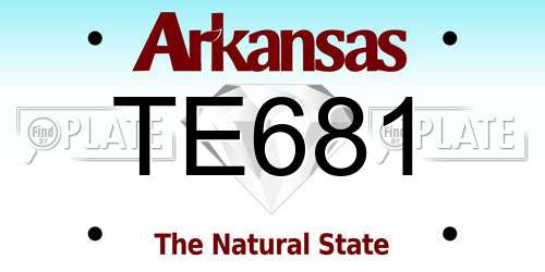 TE681 Arkansas License Plate