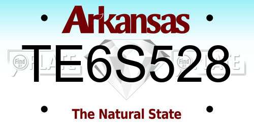TE6S528 Arkansas License Plate