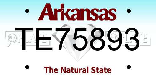 TE75893 Arkansas License Plate