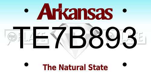 TE7B893 Arkansas License Plate