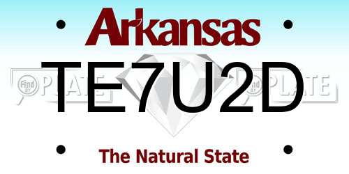 TE7U2D Arkansas License Plate