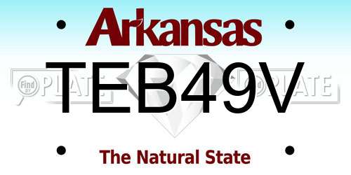TEB49V Arkansas License Plate