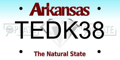 TEDK38 Arkansas License Plate
