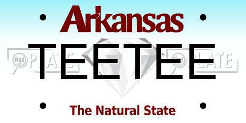 TEETEE Arkansas License Plate