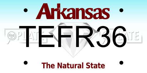 TEFR36 Arkansas License Plate