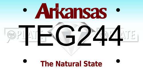 TEG244 Arkansas License Plate