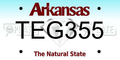 TEG355 Arkansas License Plate