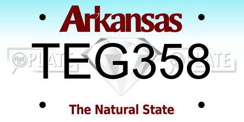 TEG358 Arkansas License Plate