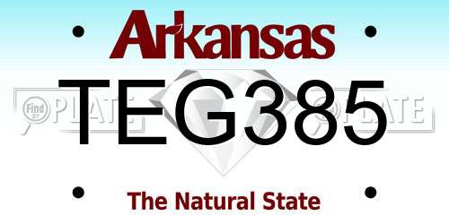 TEG385 Arkansas License Plate
