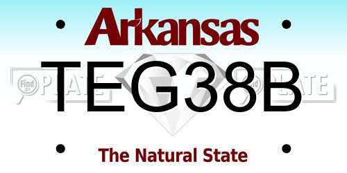 TEG38B Arkansas License Plate