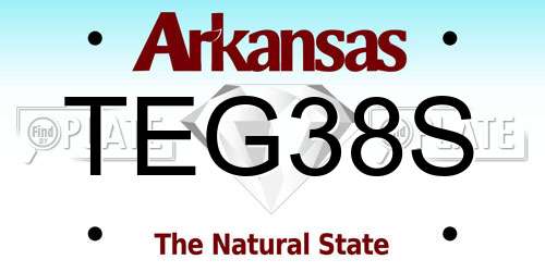 TEG38S Arkansas License Plate