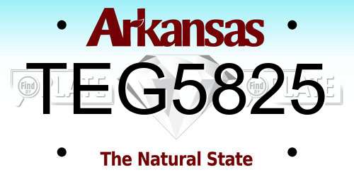 TEG5825 Arkansas License Plate