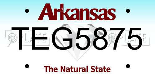 TEG5875 Arkansas License Plate