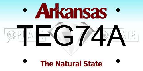 TEG74A Arkansas License Plate