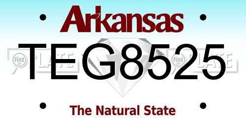 TEG8525 Arkansas License Plate