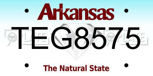 TEG8575 Arkansas License Plate