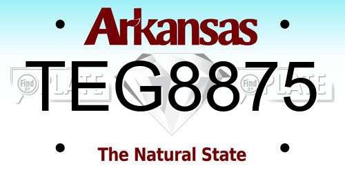 TEG8875 Arkansas License Plate