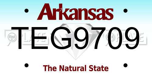 TEG9709 Arkansas License Plate