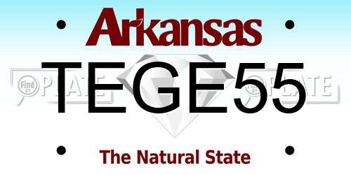 TEGE55 Arkansas License Plate