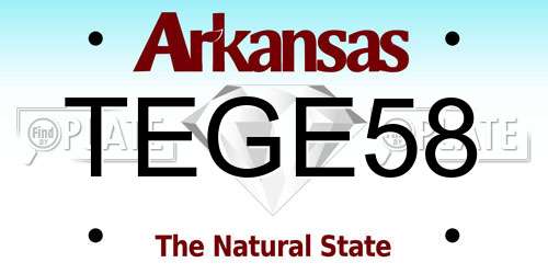 TEGE58 Arkansas License Plate
