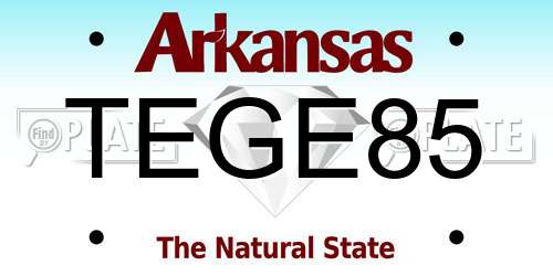 TEGE85 Arkansas License Plate