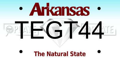 TEGT44 Arkansas License Plate