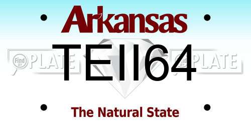 TEII64 Arkansas License Plate
