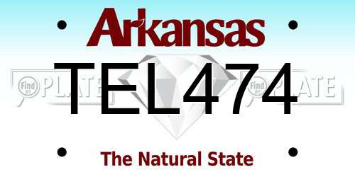 TEL474 Arkansas License Plate