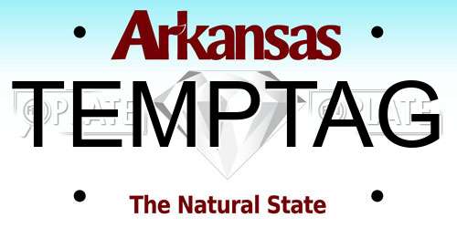 TEMPTAG Arkansas License Plate