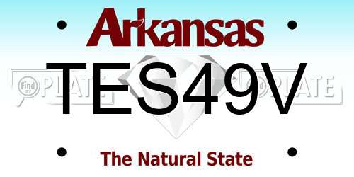 TES49V Arkansas License Plate