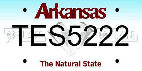 TES5222 Arkansas License Plate