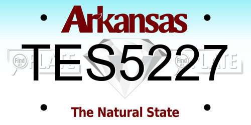 TES5227 Arkansas License Plate
