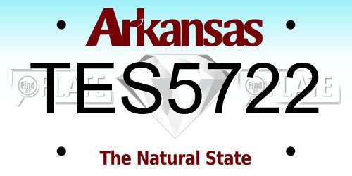 TES5722 Arkansas License Plate