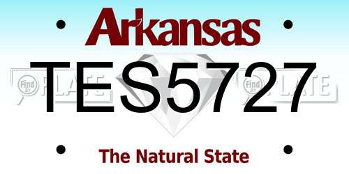 TES5727 Arkansas License Plate
