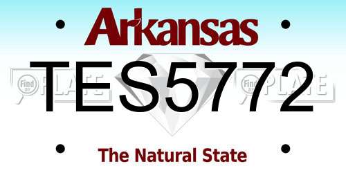 TES5772 Arkansas License Plate