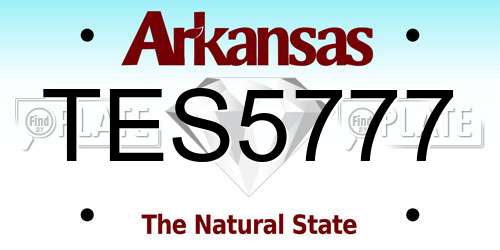 TES5777 Arkansas License Plate