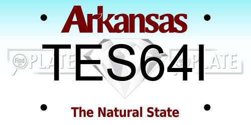TES64I Arkansas License Plate