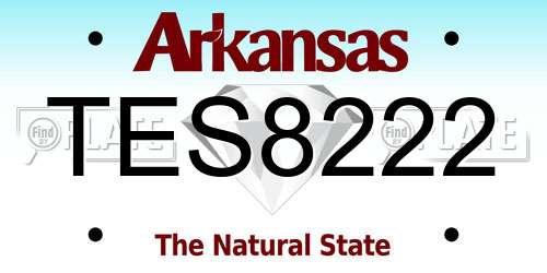 TES8222 Arkansas License Plate