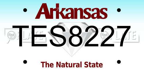 TES8227 Arkansas License Plate