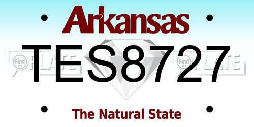 TES8727 Arkansas License Plate